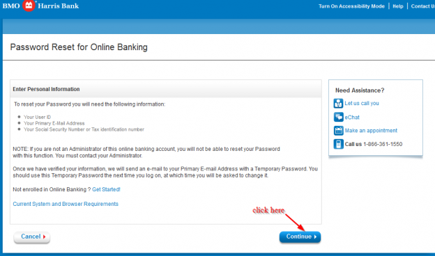 add accountto bmo harris login