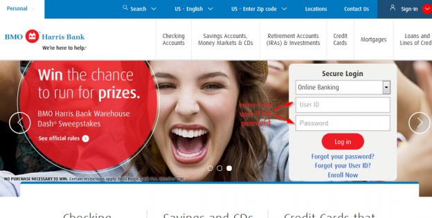 bmo harris online change passowrd