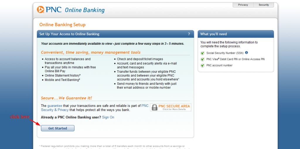 pnc online banking setup