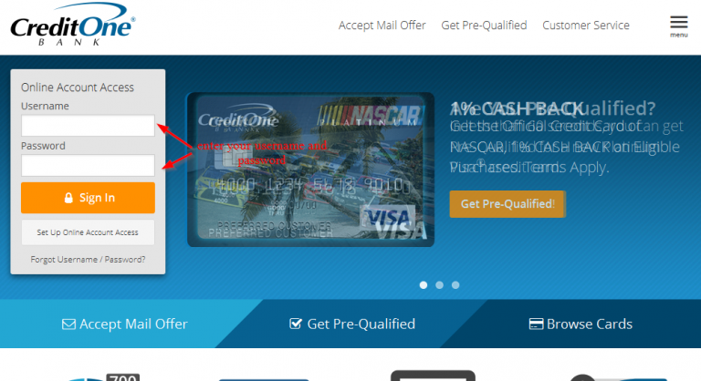 Credit One Bank Online Banking Login Login Bank